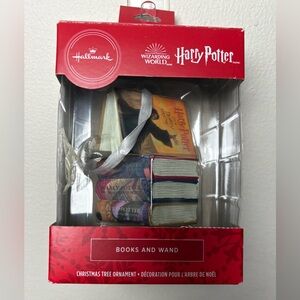 Hallmark 2021 Harry Potter Books and Wand Wizarding World Christmas Ornament
